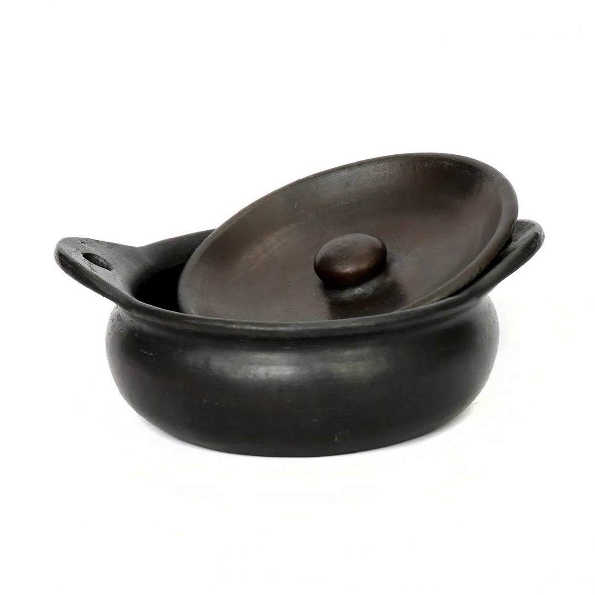 Flacher Serviertopf aus schwarzer Terrakotta | VIA X SELECTION