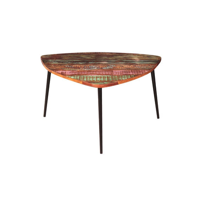 Couchtisch aus recyceltem Holz und Metall, 78 × 78 × 43 cm | VIA X SELECTION