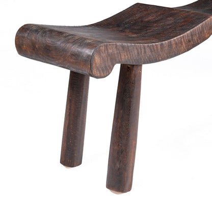 Sitzbank aus Mangoholz dunkelbraun 150 cm mit Wellenform | VIA X SELECTION