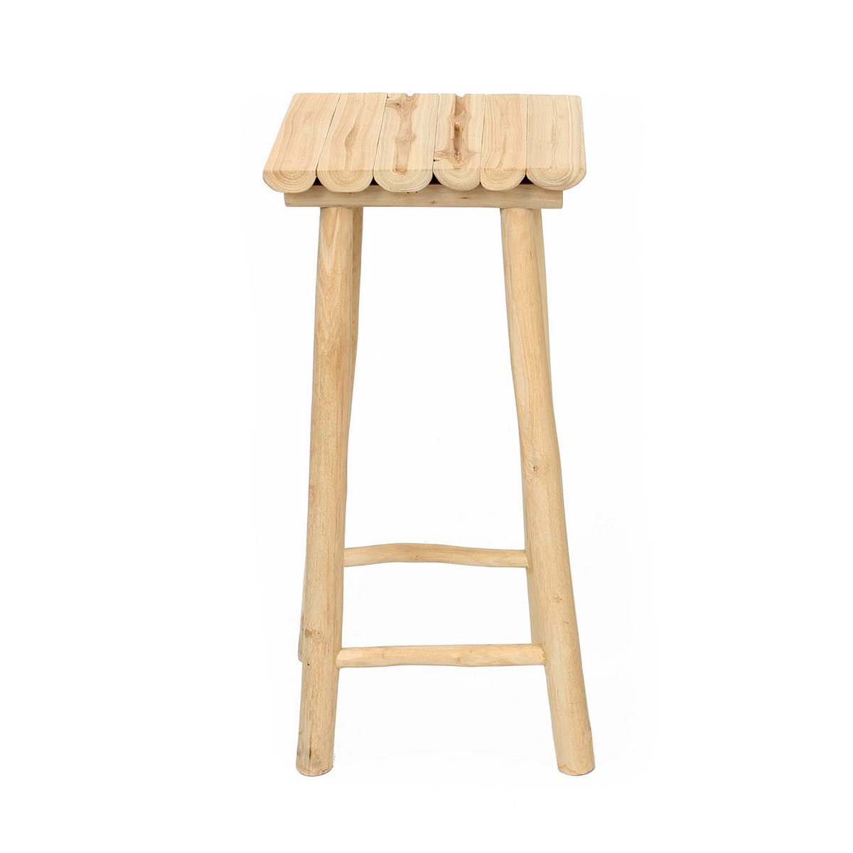 Barhocker aus Teakholz natur mit rustikaler Oberfläche | VIA X SELECTION
