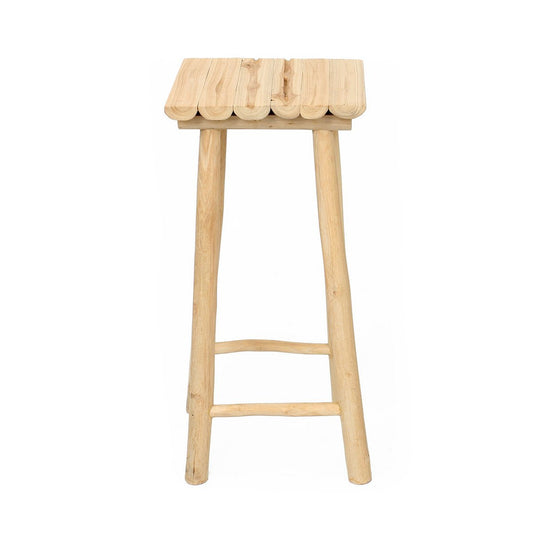 Barhocker aus Teakholz natur mit rustikaler Oberfläche | VIA X SELECTION