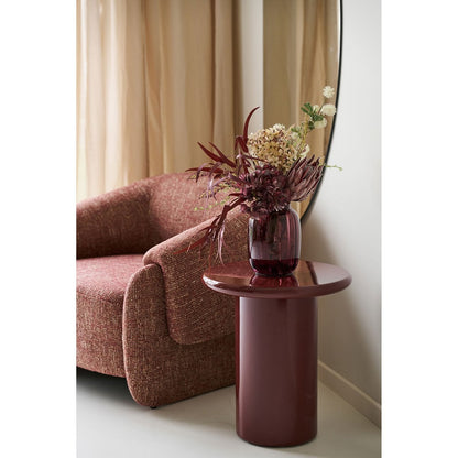 Runder Beistelltisch in Bordeaux, Ø, 45 × 50 cm | VIA X SELECTION