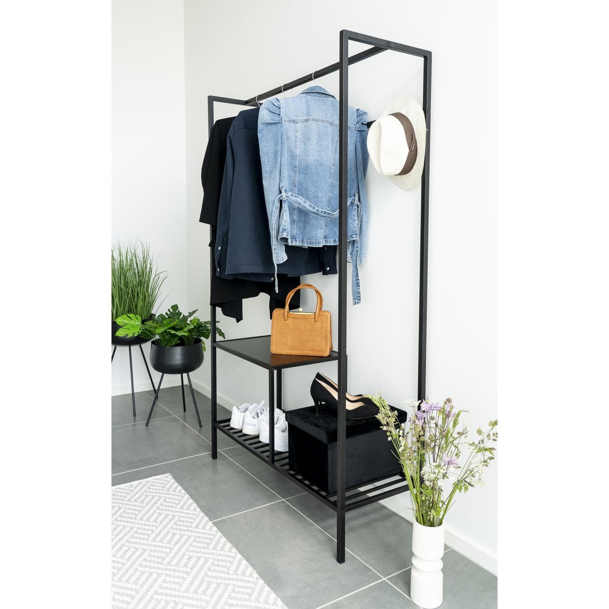 Blumentopf-Set aus Stahl schwarz 2-teilig | VIA X SELECTION