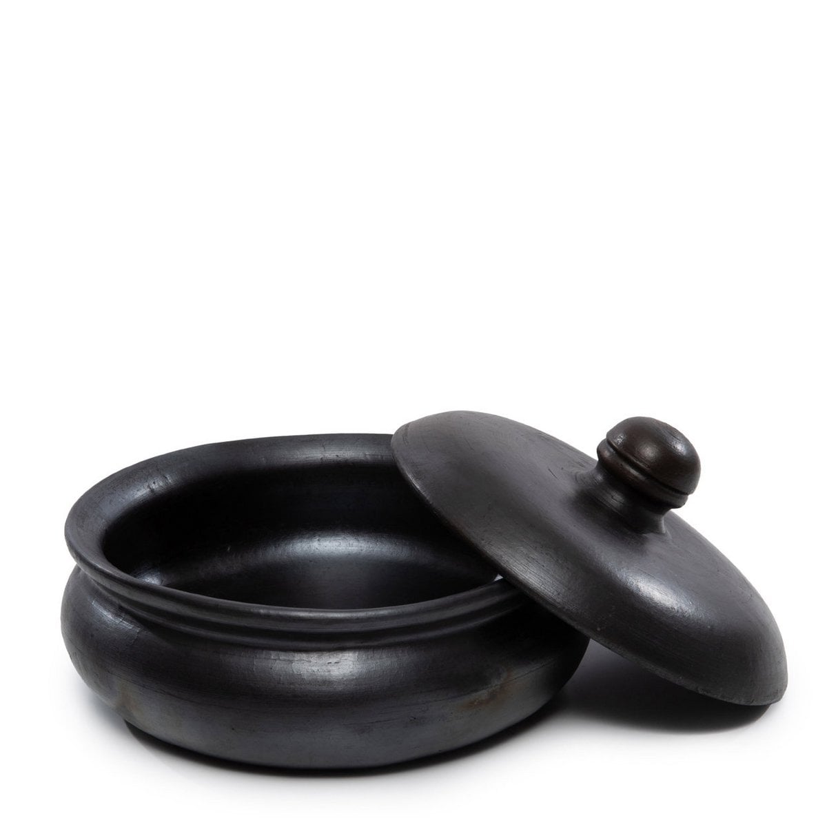 Serviertopf aus schwarzer Terrakotta mit Deckel | VIA X SELECTION