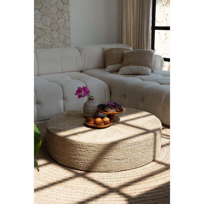 Großer Pouf aus Seegras mit Flechtmuster | VIA X SELECTION