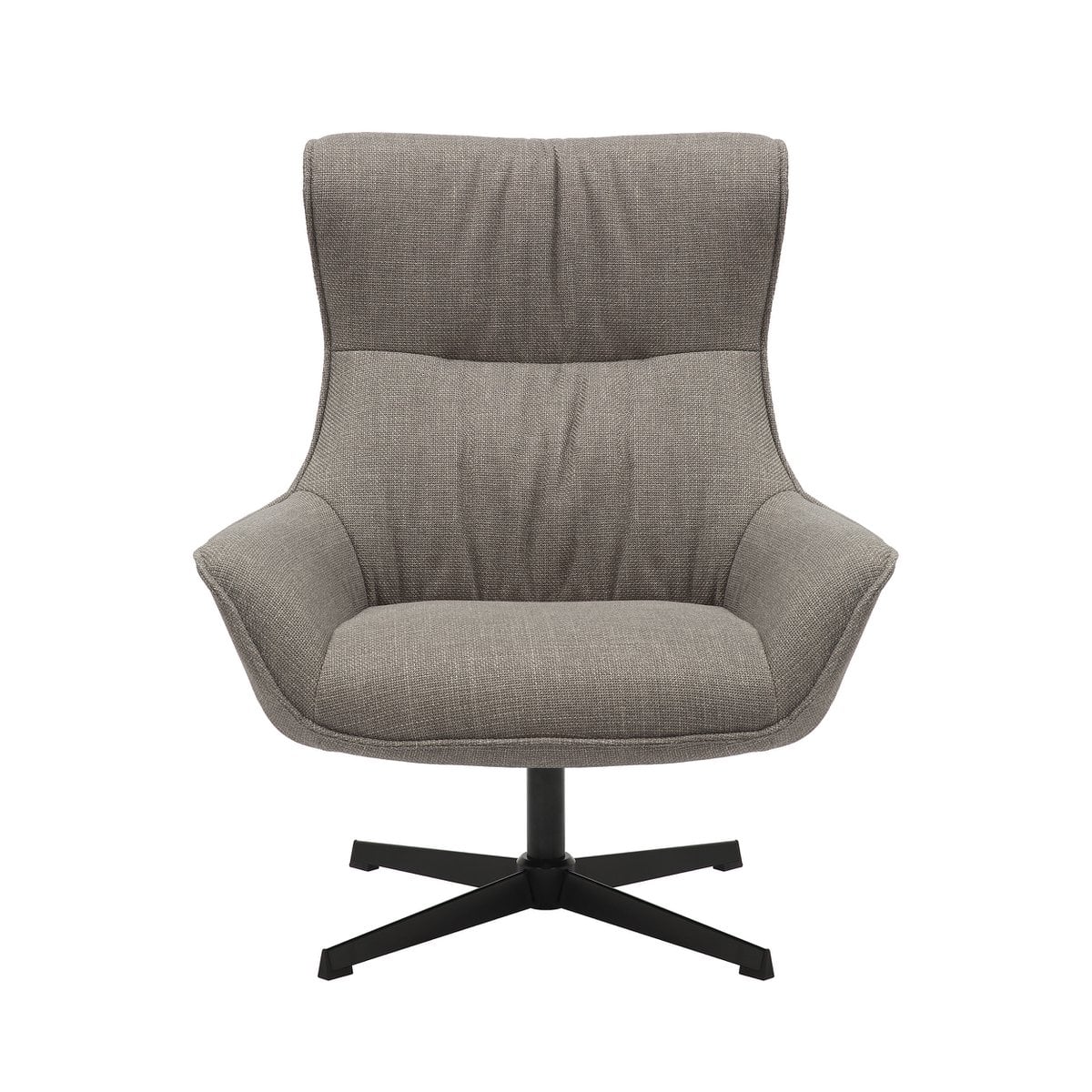 Drehsessel aus Strukturstoff in Taupe | VIA X SELECTION