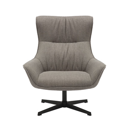 Drehsessel aus Strukturstoff in Taupe | VIA X SELECTION