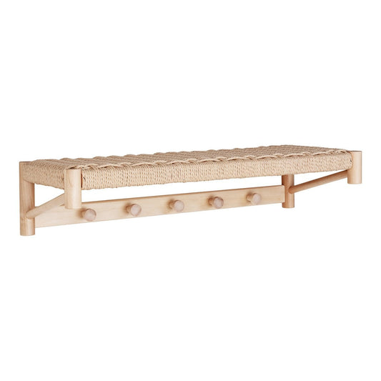 Wandregal mit Hakenleiste und Ablage natur, 78 × 31 × 17 cm | VIA X SELECTION