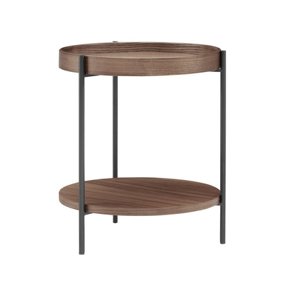 Couchtisch im 2er-Set im Walnusston mit Metallgestell 69 × 69 × 39 /, 44 × 44 × 49 cm | VIA X SELECTION