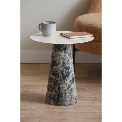 Beistelltisch mit Marmoroptik-Sockel, 40 × 40 × 42 cm | VIA X SELECTION
