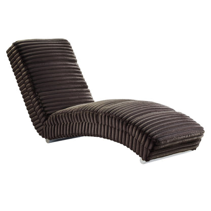 Chaiselongue aus schwarzem Plüsch-Cord mit Metallgestell | VIA X SELECTION