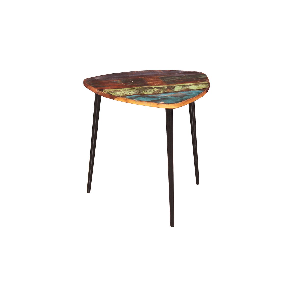 Couchtisch aus recyceltem Holz und Metall, 50 × 50 × 49 cm | VIA X SELECTION