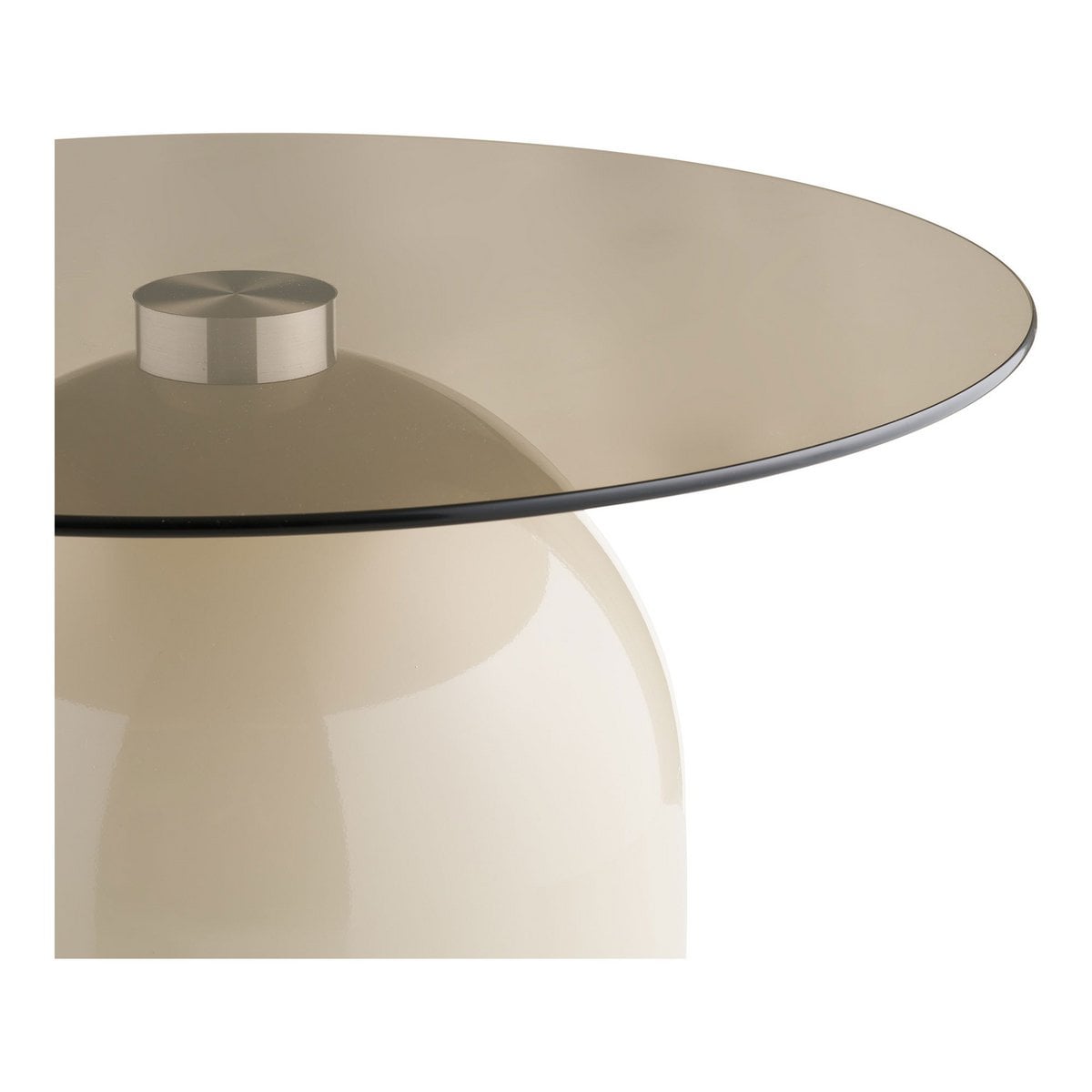 Runder Couchtisch aus Metall und Glas in Grau-Beige, Ø, 70 × 33 cm | VIA X SELECTION