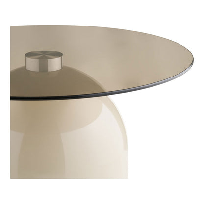 Runder Couchtisch aus Metall und Glas in Grau-Beige, Ø, 70 × 33 cm | VIA X SELECTION