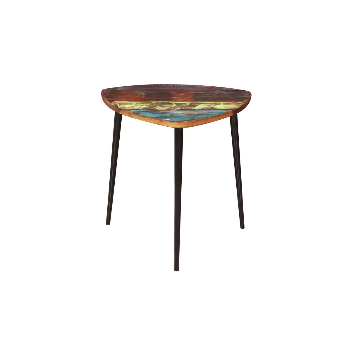 Couchtisch aus recyceltem Holz und Metall, 50 × 50 × 49 cm | VIA X SELECTION