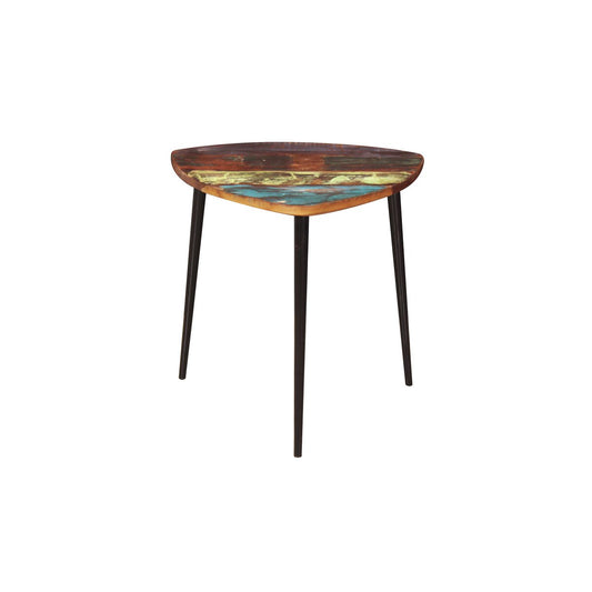 Couchtisch aus recyceltem Holz und Metall, 50 × 50 × 49 cm | VIA X SELECTION