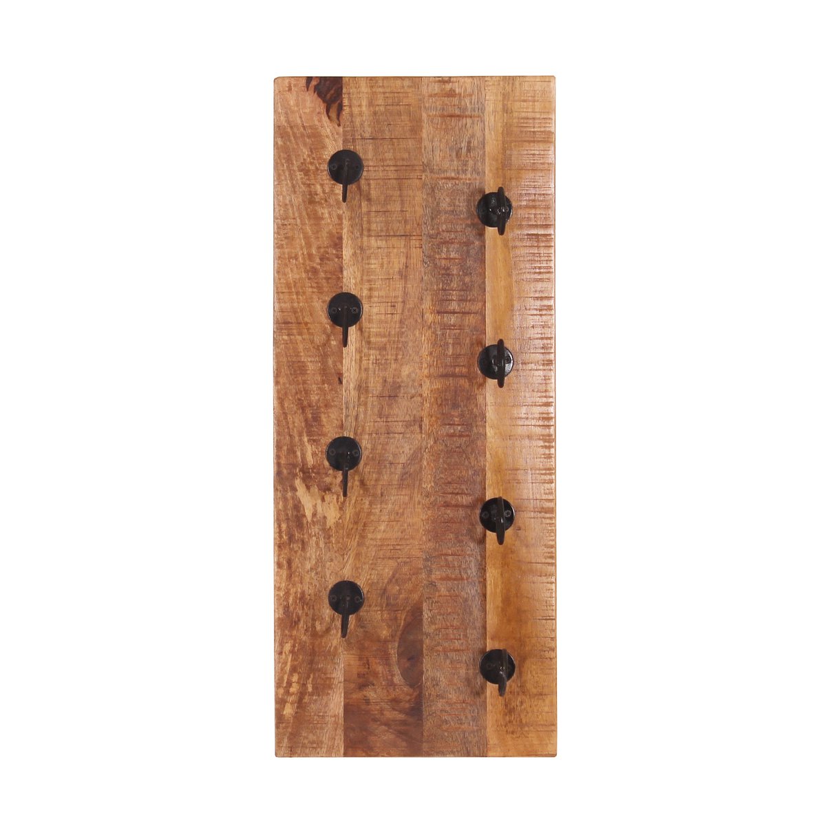 Wand-Weinregal aus Mangoholz und schwarzem Metall für 4 Flaschen, 16 × 33 × 80 cm | VIA X SELECTION