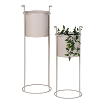Pflanzständer-Set aus Stahl, Sand, 2-teilig | VIA X SELECTION