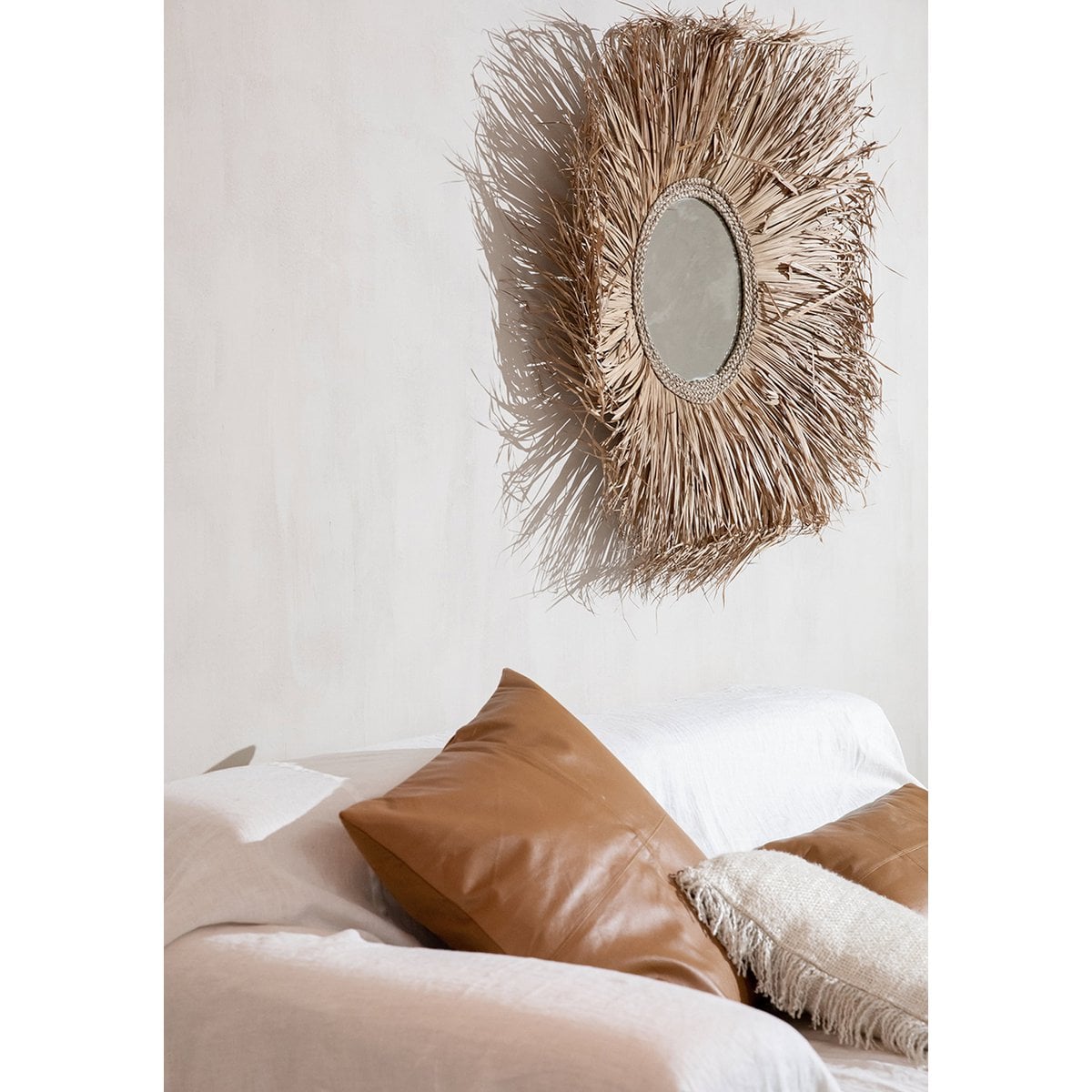 Kissenbezug aus Leder in Cognacbraun, 60 × 60 cm | VIA X SELECTION