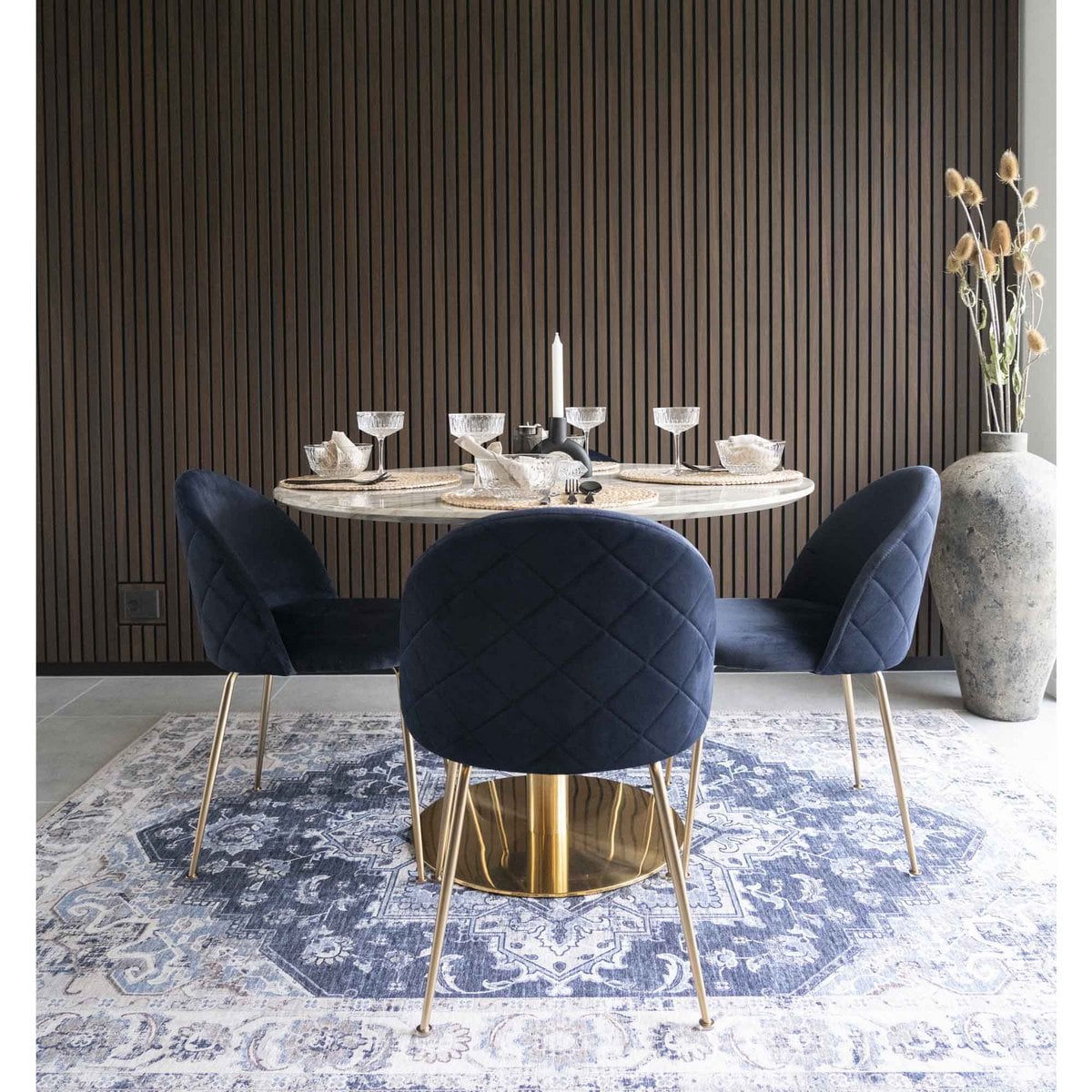 Teppich aus Chenille-Polyester blau, 160 × 230 cm | VIA X SELECTION