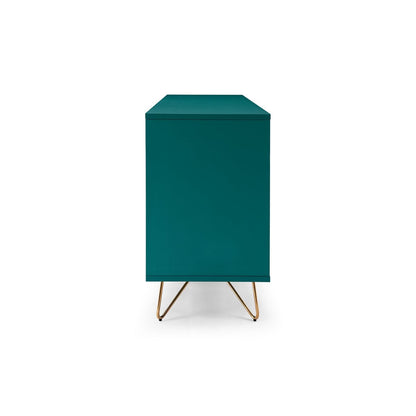 Kommode blau mit 6 Schubladen, 40 × 120 × 70 cm | VIA X SELECTION