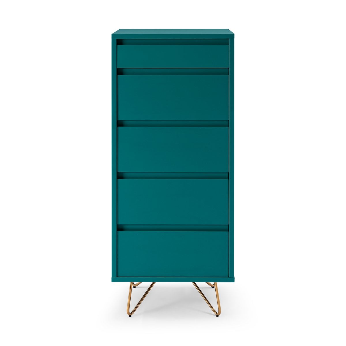 Hochkommode blaugrün mit Spiegelklappe, 40 × 45 × 110 cm | VIA X SELECTION