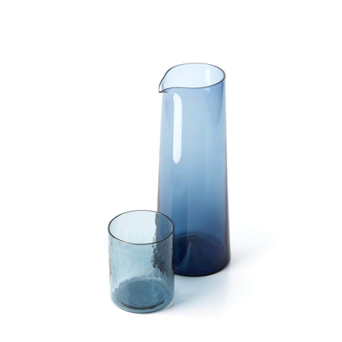 Hohes Trinkglas aus blauem Recyclingglas 10 cm | VIA X SELECTION