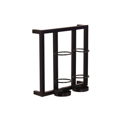Wand-Weinregal aus schwarzem Metall für 2 Flaschen, 15 × 35 × 35 cm | VIA X SELECTION