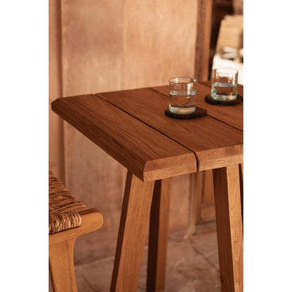 Bartisch recyceltes Teakholz quadratisch, 70 × 70 × 100 cm | VIA X SELECTION