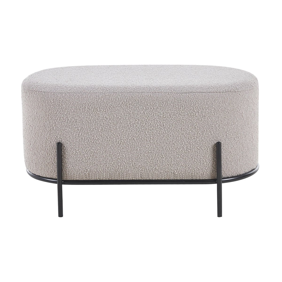 Polsterhocker aus Bouclé taupe mit rechteckiger Form | VIA X SELECTION