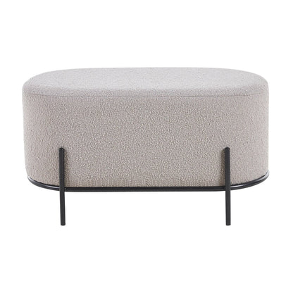 Polsterhocker aus Bouclé taupe mit rechteckiger Form | VIA X SELECTION