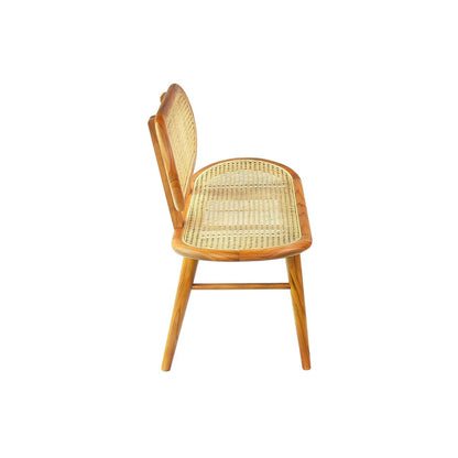 Sitzbank aus Rattan natur 95 cm mit Teakgestell | VIA X SELECTION