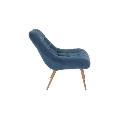 Loungesessel aus Samt blau mit XXL-Sitzfläche | VIA X SELECTION