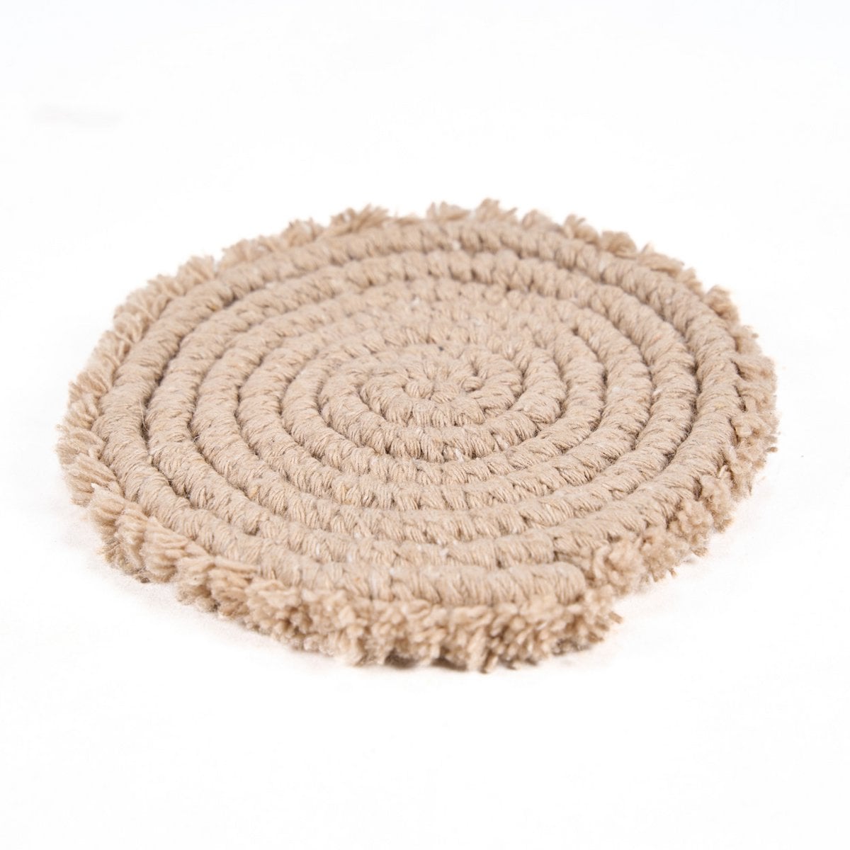 Baumwoll-Untersetzer in Beige, Ø 12 cm | VIA X SELECTION