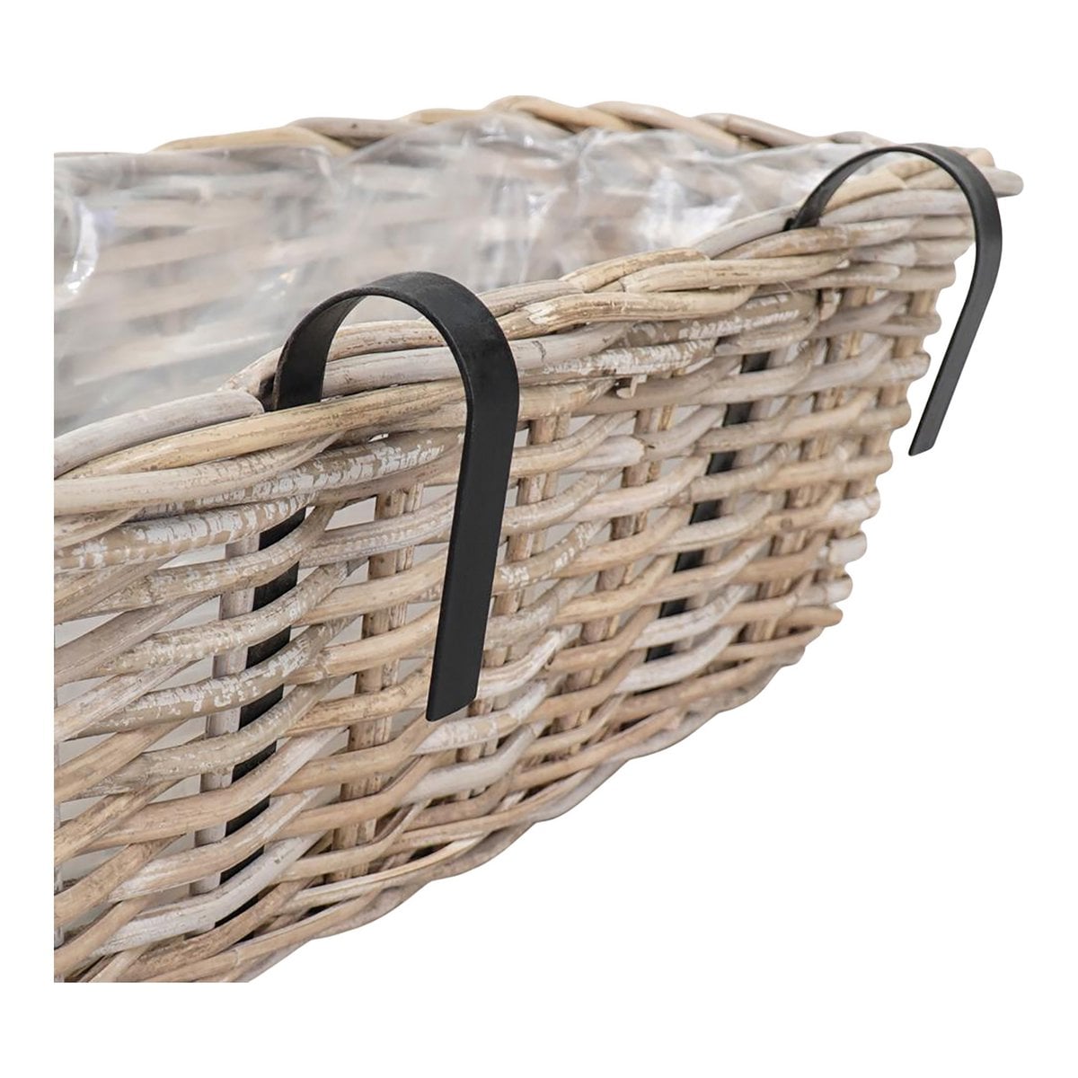 Hänge-Pflanzgefäß aus Kubu-Rattan, Natur, 60 ×, 20 × 23 cm | VIA X SELECTION