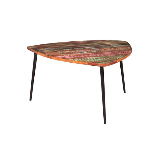 Couchtisch aus recyceltem Holz und Metall, 78 × 78 × 43 cm | VIA X SELECTION