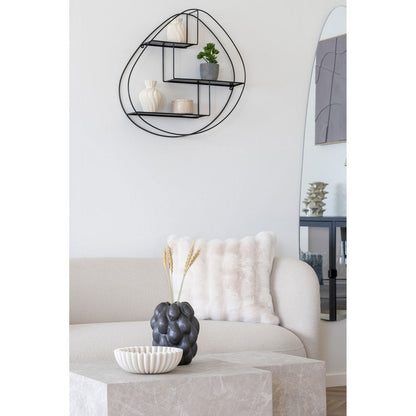 Wandregal mit 3 Ablagen schwarz, 60 × 12 × 60 cm | VIA X SELECTION