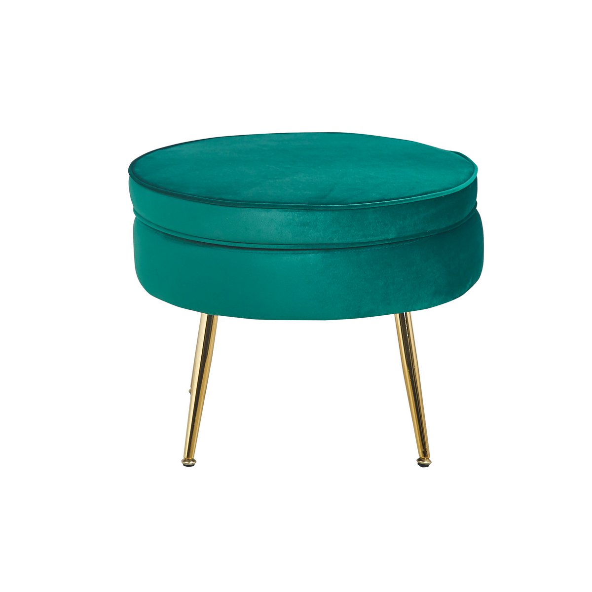 Runder Samt-Pouf Grün | VIA X SELECTION
