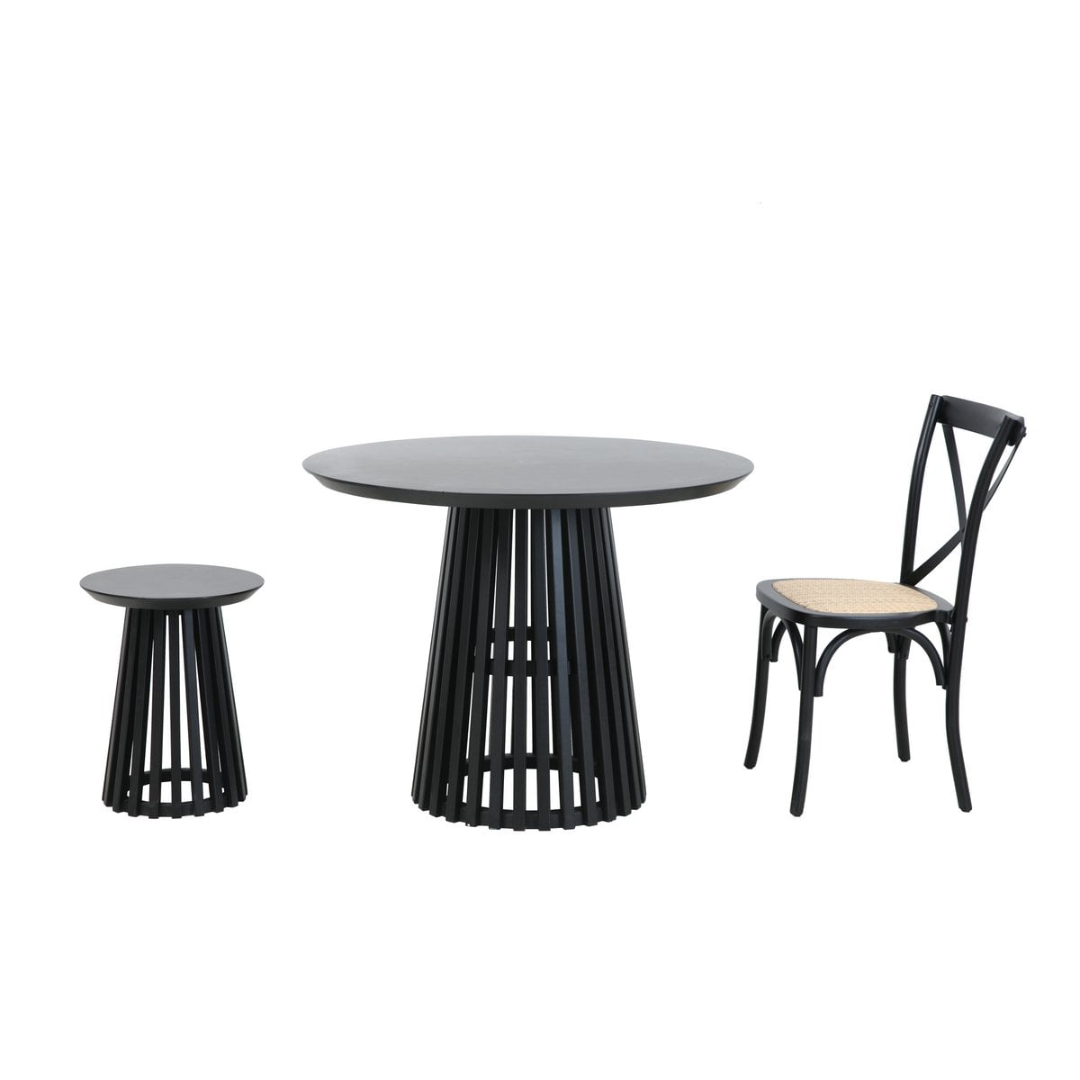 Runder Esstisch Heveaholz schwarz 100 cm | VIA X SELECTION