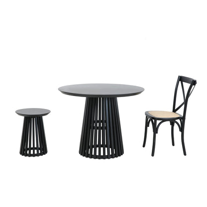 Runder Esstisch Heveaholz schwarz 100 cm | VIA X SELECTION