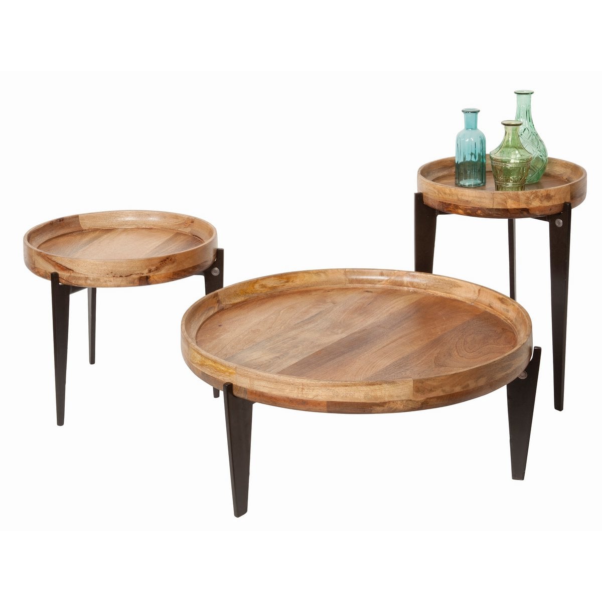 TOM TAILOR Home runder Couchtisch aus Mangoholz mit Tablettfunktion, Ø, 75 × 34 cm | VIA X SELECTION