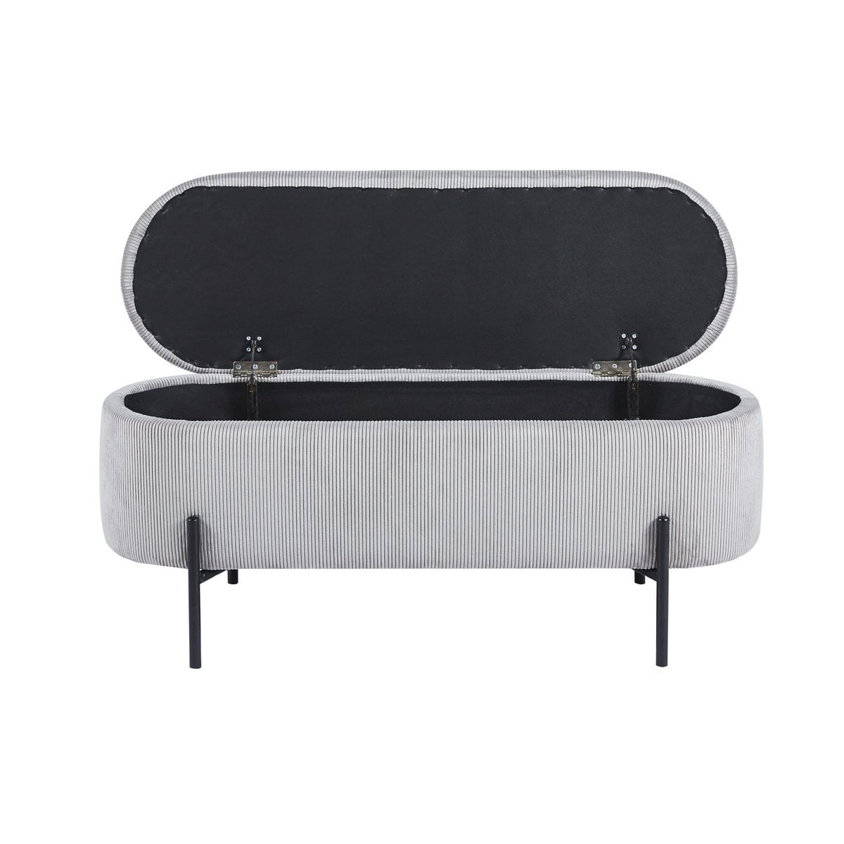 Bettbank aus Cord hellgrau 110 cm mit Stauraum | VIA X SELECTION