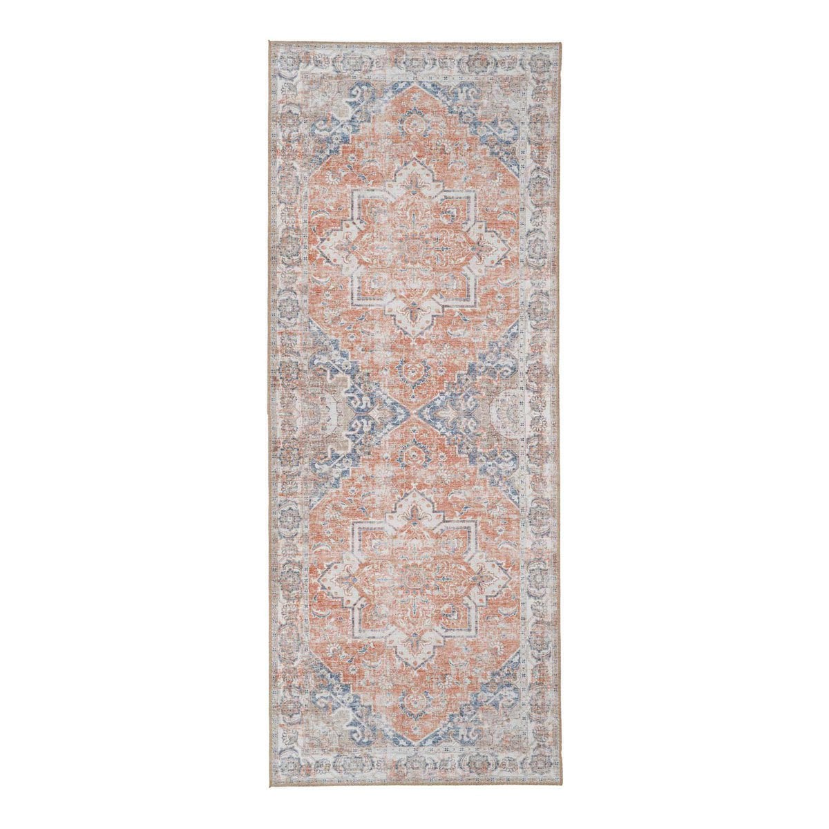Läufer aus Chenille-Polyester blau-orange, 80 × 200 cm | VIA X SELECTION