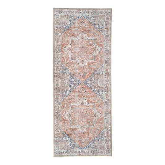Läufer aus Chenille-Polyester blau-orange, 80 × 200 cm | VIA X SELECTION