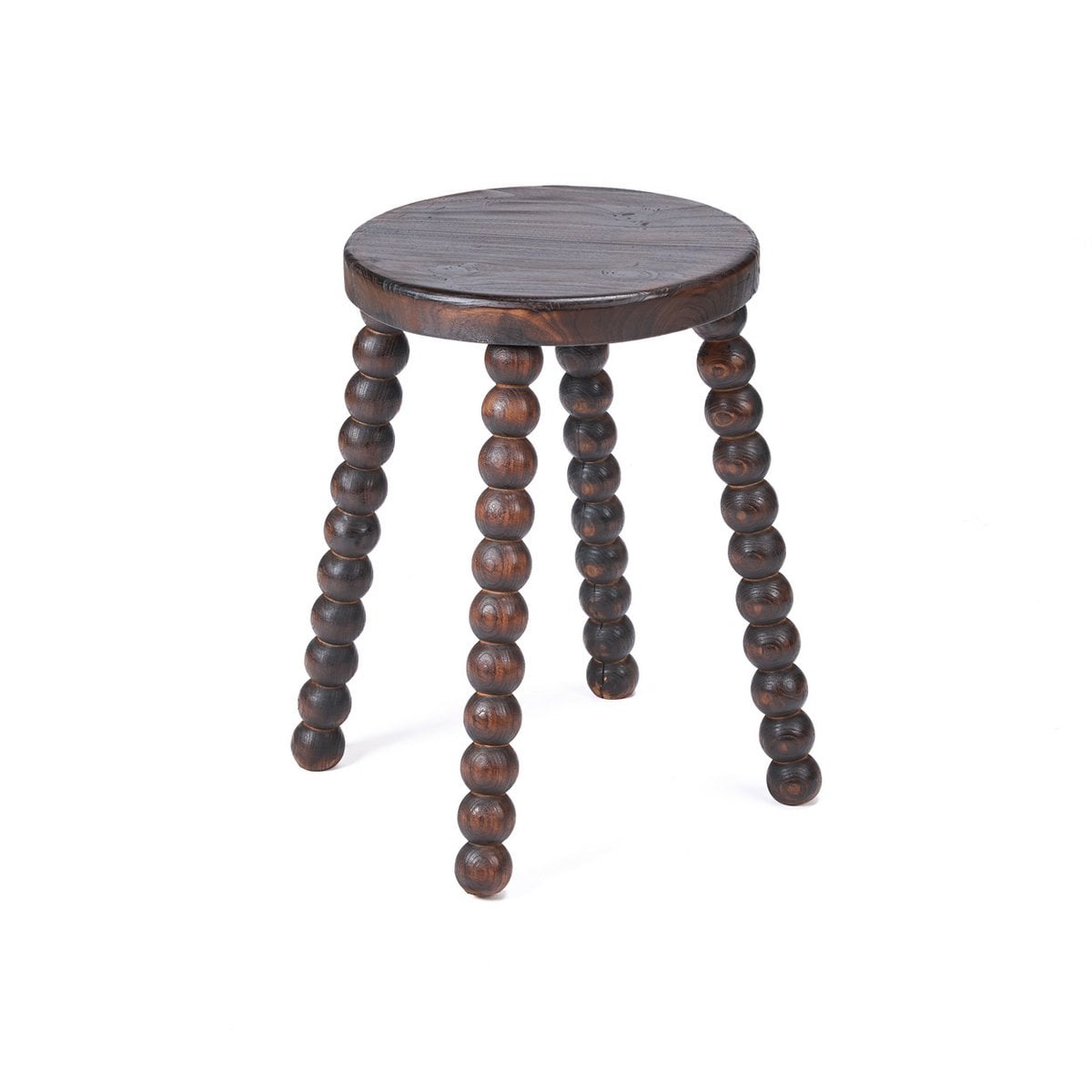 Hocker aus Mangoholz dunkelbraun mit skulpturaler Form | VIA X SELECTION