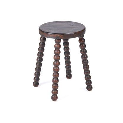 Hocker aus Mangoholz dunkelbraun mit skulpturaler Form | VIA X SELECTION