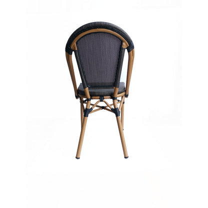 Bistrostuhl in Rattanoptik mit beigem Aluminiumgestell im 2er-Set | VIA X SELECTION