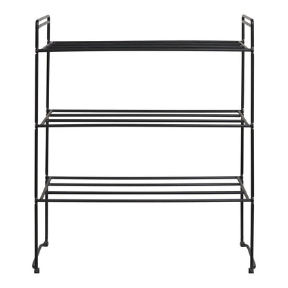 Offenes Schuhregal aus schwarzem Stahl 25 × 49,5 × 60 cm | VIA X SELECTION