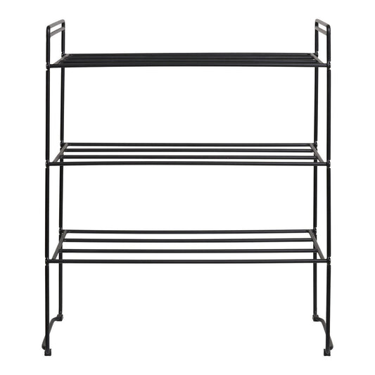 Offenes Schuhregal aus schwarzem Stahl 25 × 49,5 × 60 cm | VIA X SELECTION