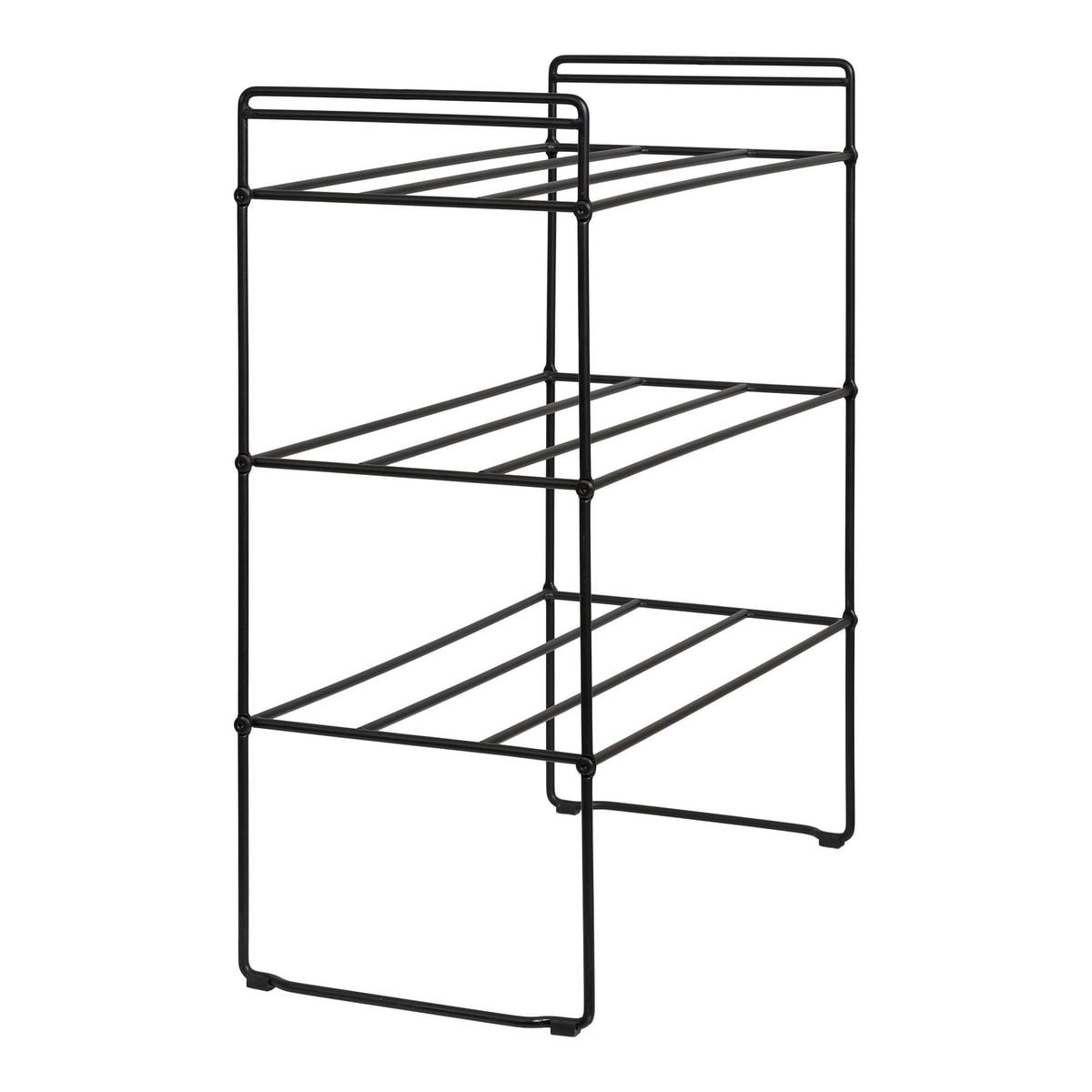 Offenes Schuhregal aus schwarzem Stahl 25 × 49,5 × 60 cm | VIA X SELECTION